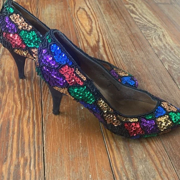 HI Steppers Sequined Heels - vintage 80’s-90’s - Picture 9 of 11